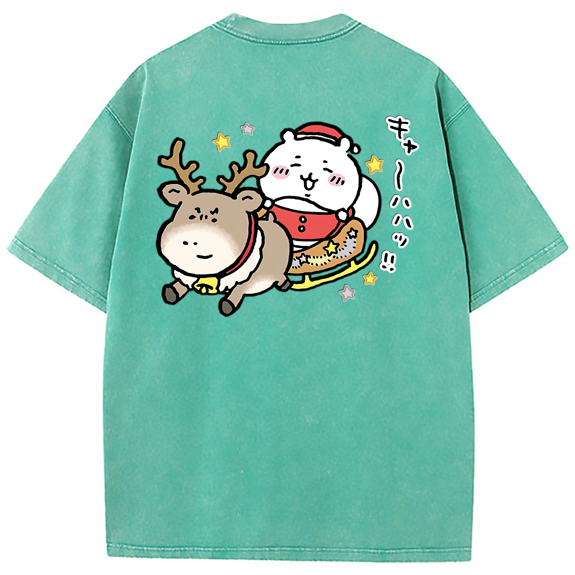 （画像用） ちいかわ ちいかわ Chii-kawa chiikawa 綿100% ヴィンテージ風 半袖Tシャツ（背面プリント）